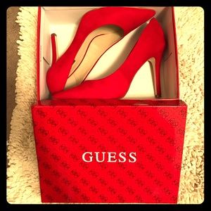 Guess Red suede heels